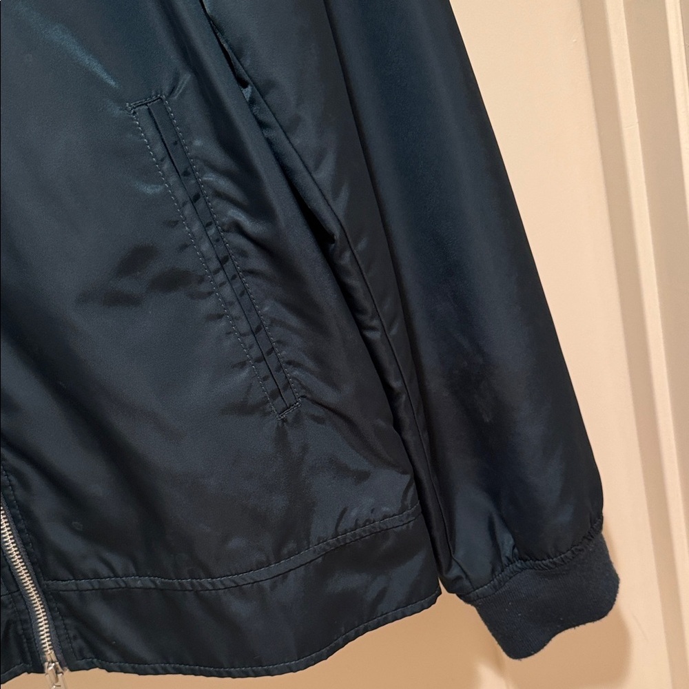 Club Monaco MA-1 Bomber Jacket Men’s Small Minimalist Nylon Zip Deep Green - Picture 5 of 14